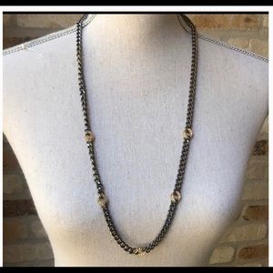 Stella and dot hematite link chain necklace (3a)